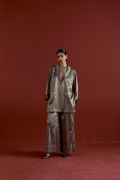 WIDE SLEEVE JACKET CO-ORD-CEDAR