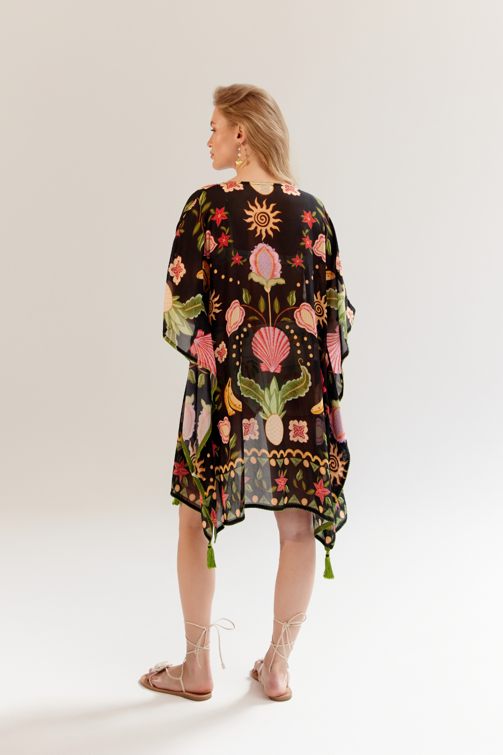 June Coverup (long) - Seashell (Black)