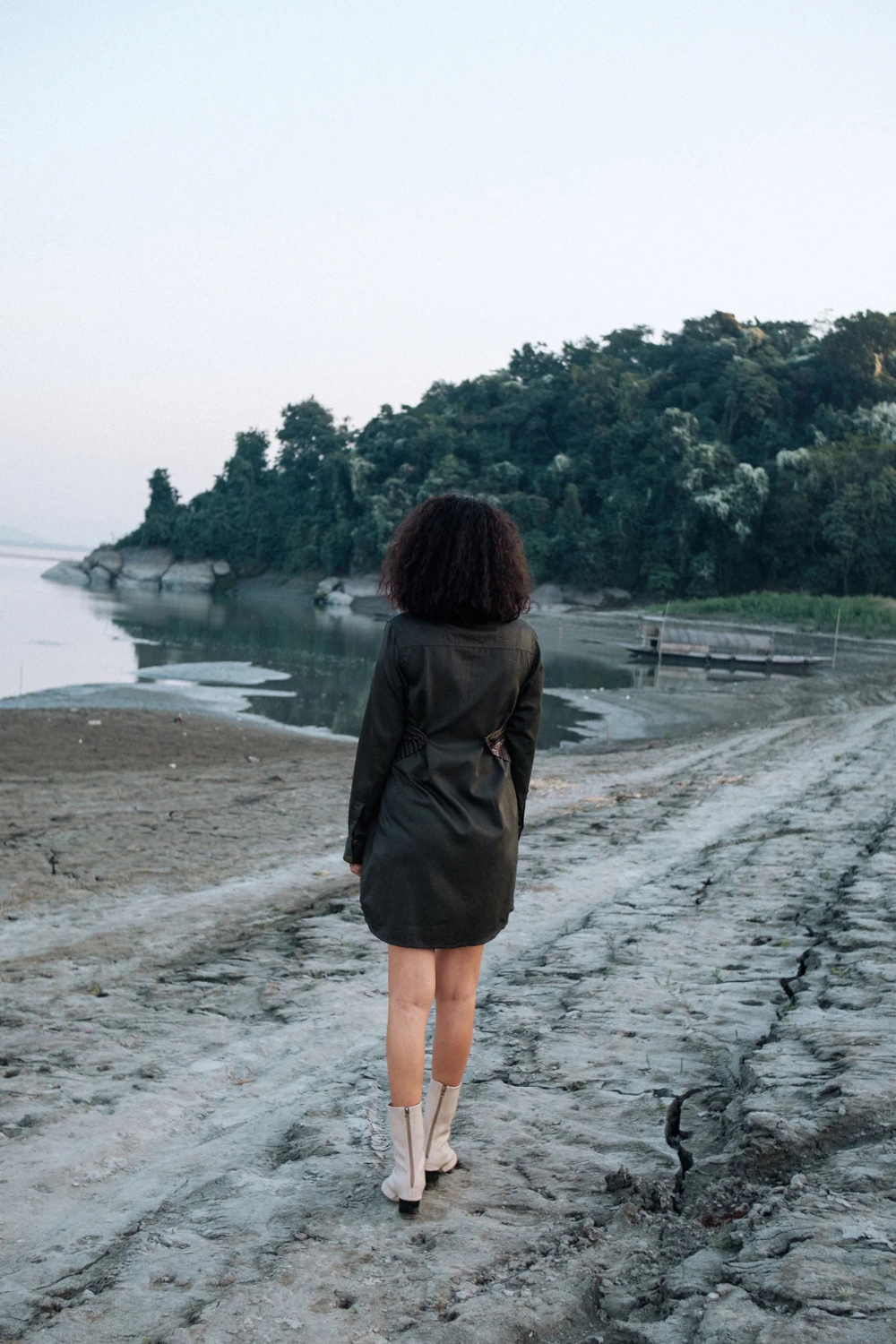 Upcycled Seattle Wrap Dress - Green