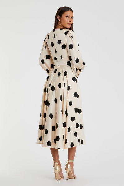 27542-Midi Dress-Cream Black