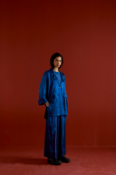 WIDE SLEEVE JACKET CO-ORD-ELECTRIC BLUE