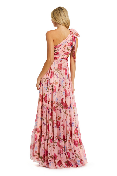 68553-One Shoulder Gown-Blush Multi