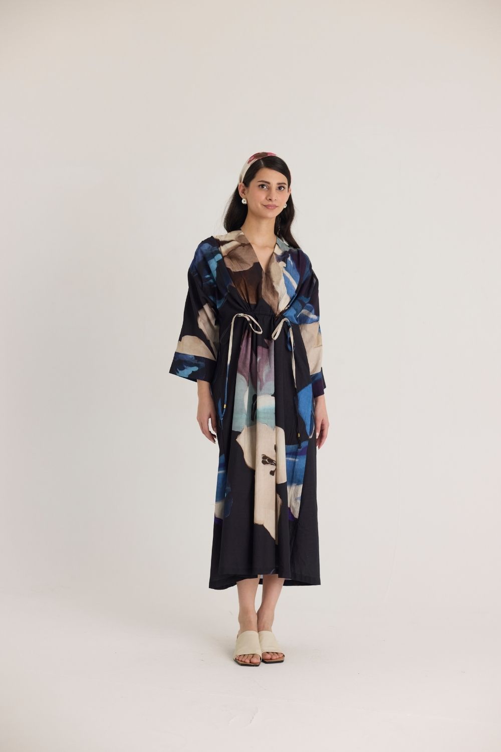 ROCCO DRAWSTRING KAFTAN DRESS