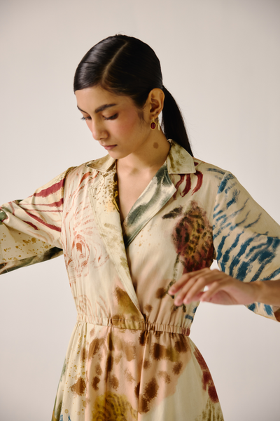 Print Blocked Dress - Abstract