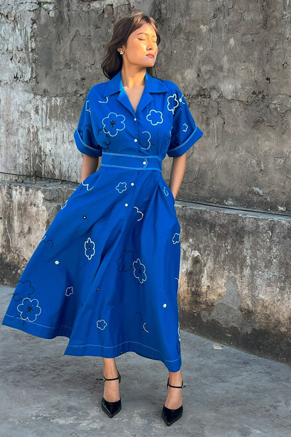 Ditsy Embroidered Sundress