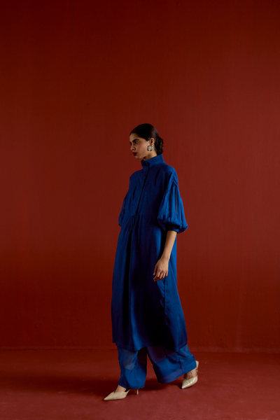 TURTLE NECK TUNIC CO-ORD-ELECTRIC BLUE