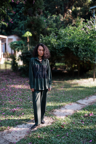 Upcycled Handwoven Hunza Shirt - Green
