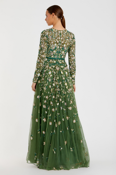 5533- A Line Gown-Sage