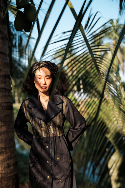 Upcycled Copenhagen Trench - Black Green