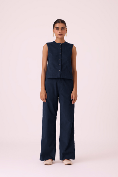 Wotton Blue Corduroy Top