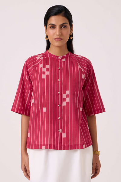 Dorian Rhubarb Ikat Top