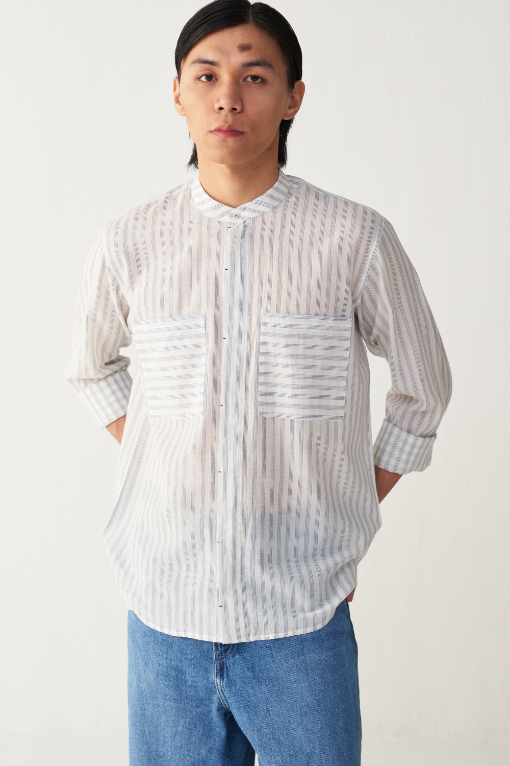 BAND COLLAR SHIRT