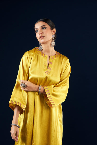 Kalidaar Kurta Set - Gold Yellow FC-2301