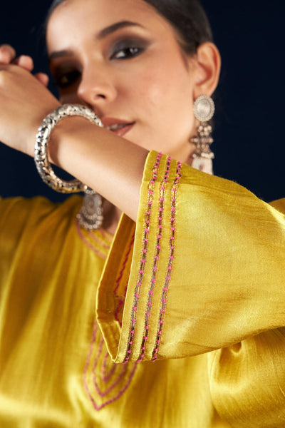 Kalidaar Kurta Set - Gold Yellow FC-2301