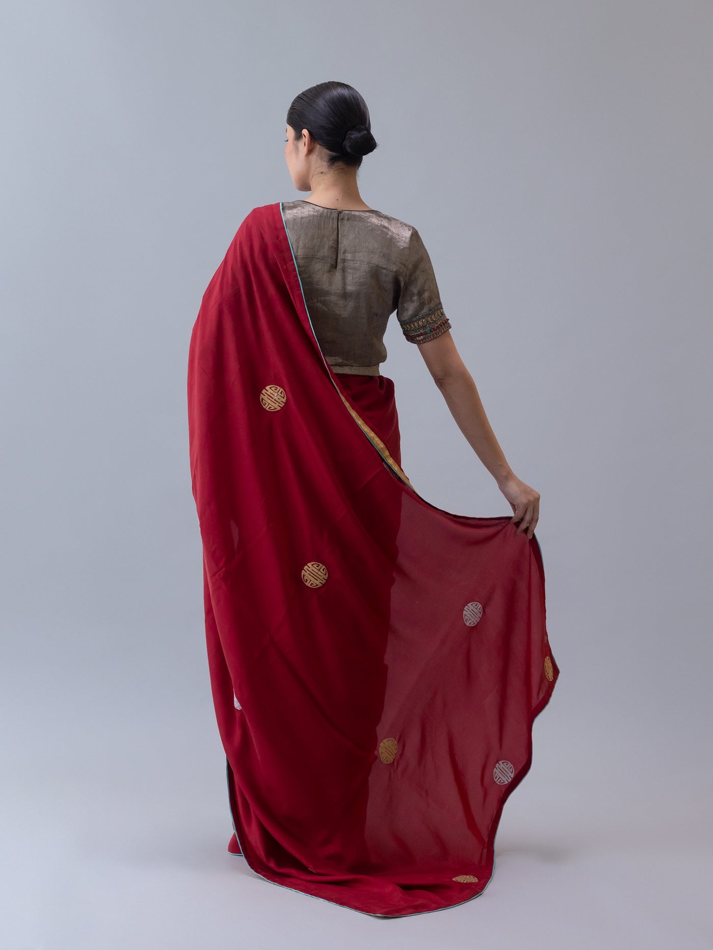 Drukyul Saree-Red