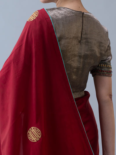 Drukyul Saree-Red
