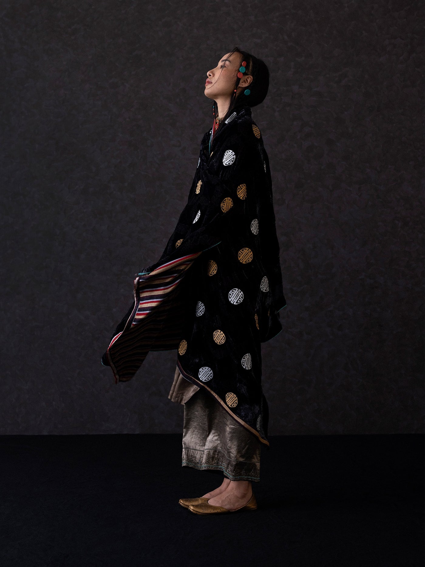 Ngul Dupatta-Black/Stone