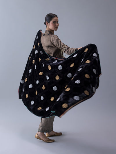 Ngul Dupatta-Black/Stone