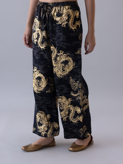 Druk Pyjama-Black/Gold