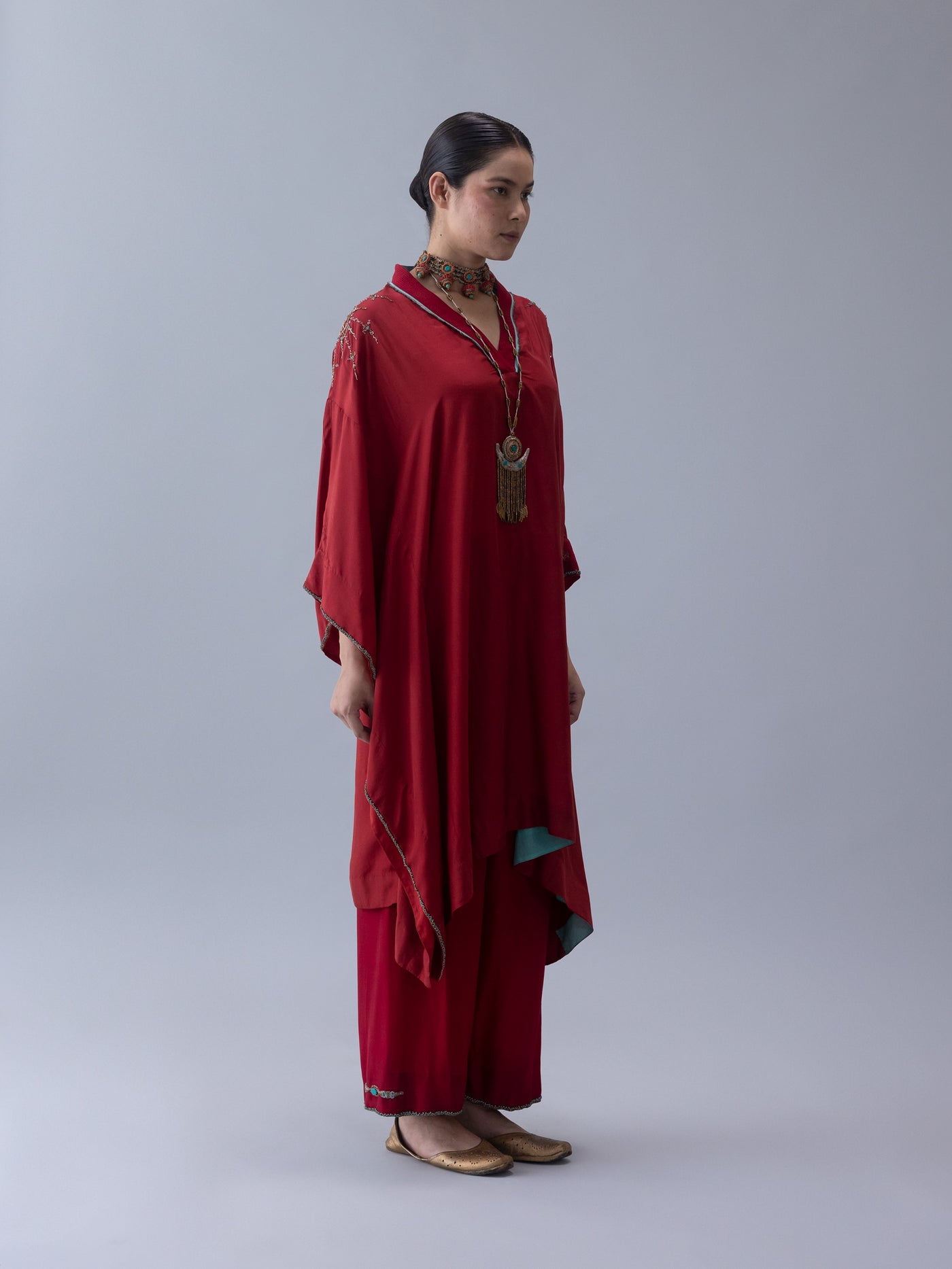 Tshog Kaftan-Deep Red