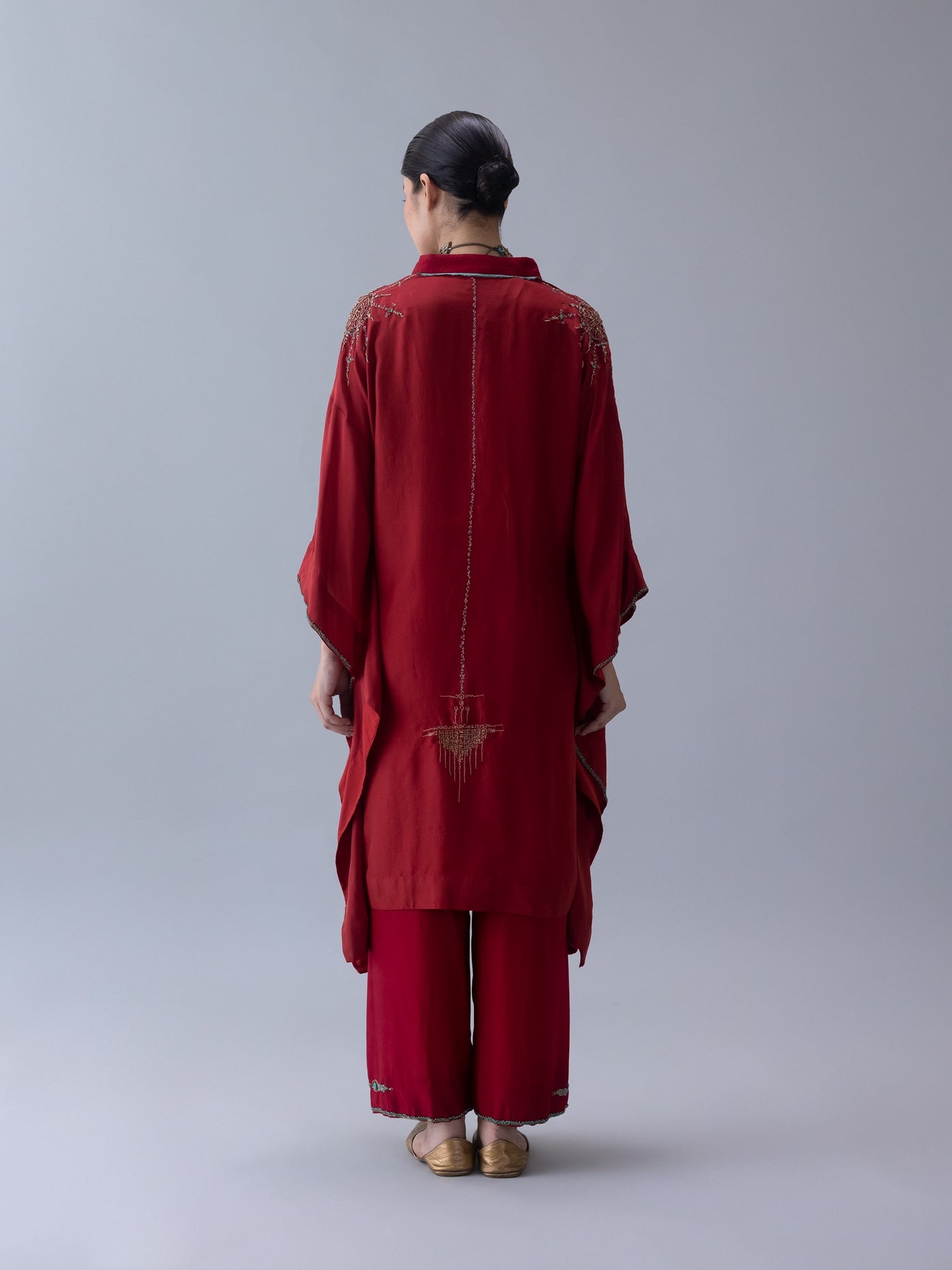Tshog Kaftan-Deep Red