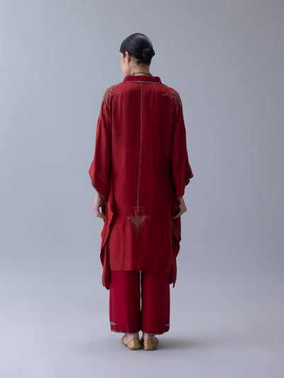 Tshog Kaftan-Deep Red