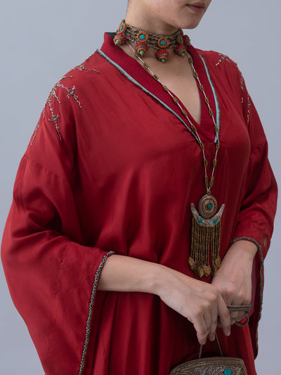 Tshog Kaftan-Deep Red