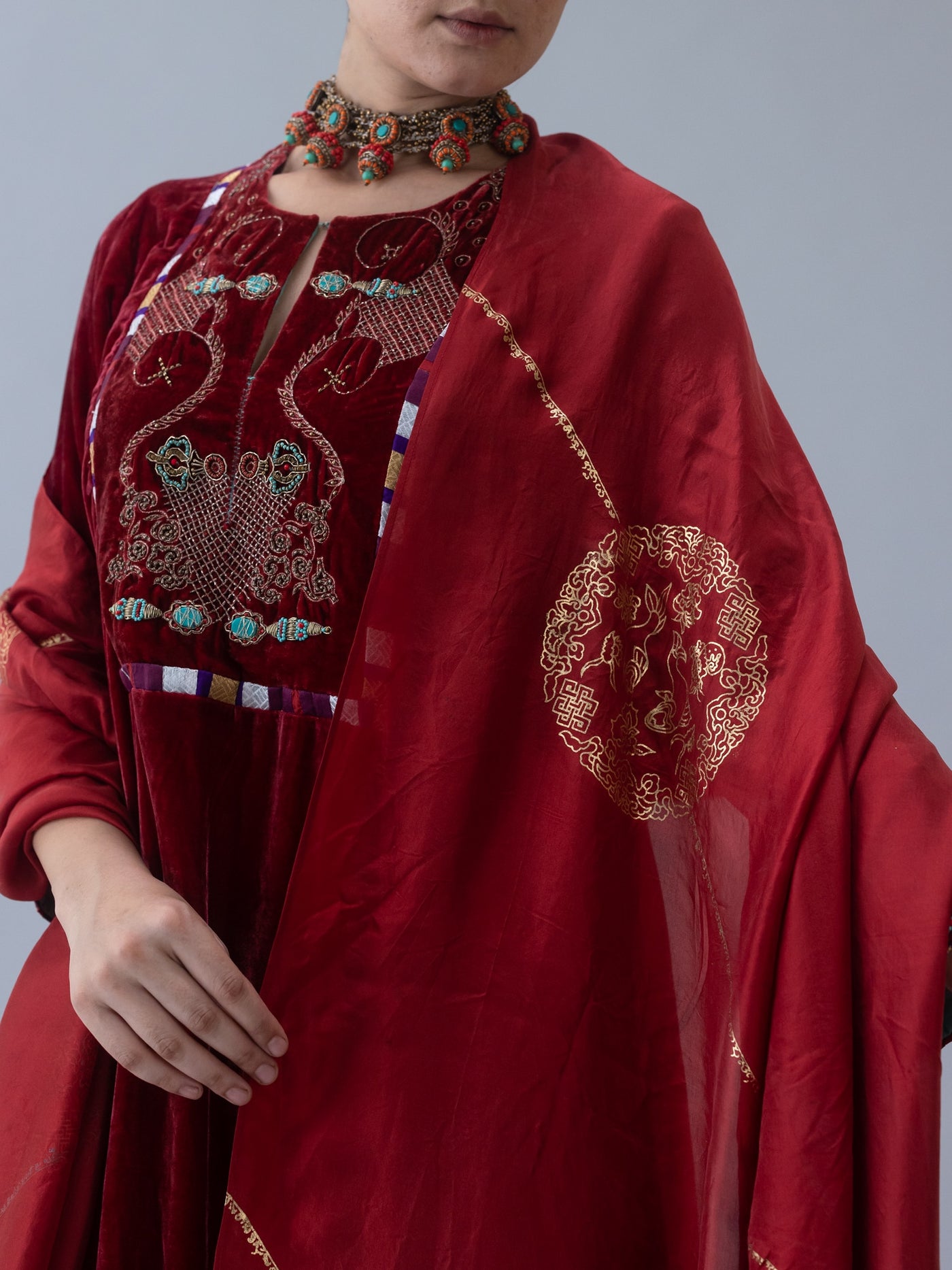 Chimi Dupatta-Red