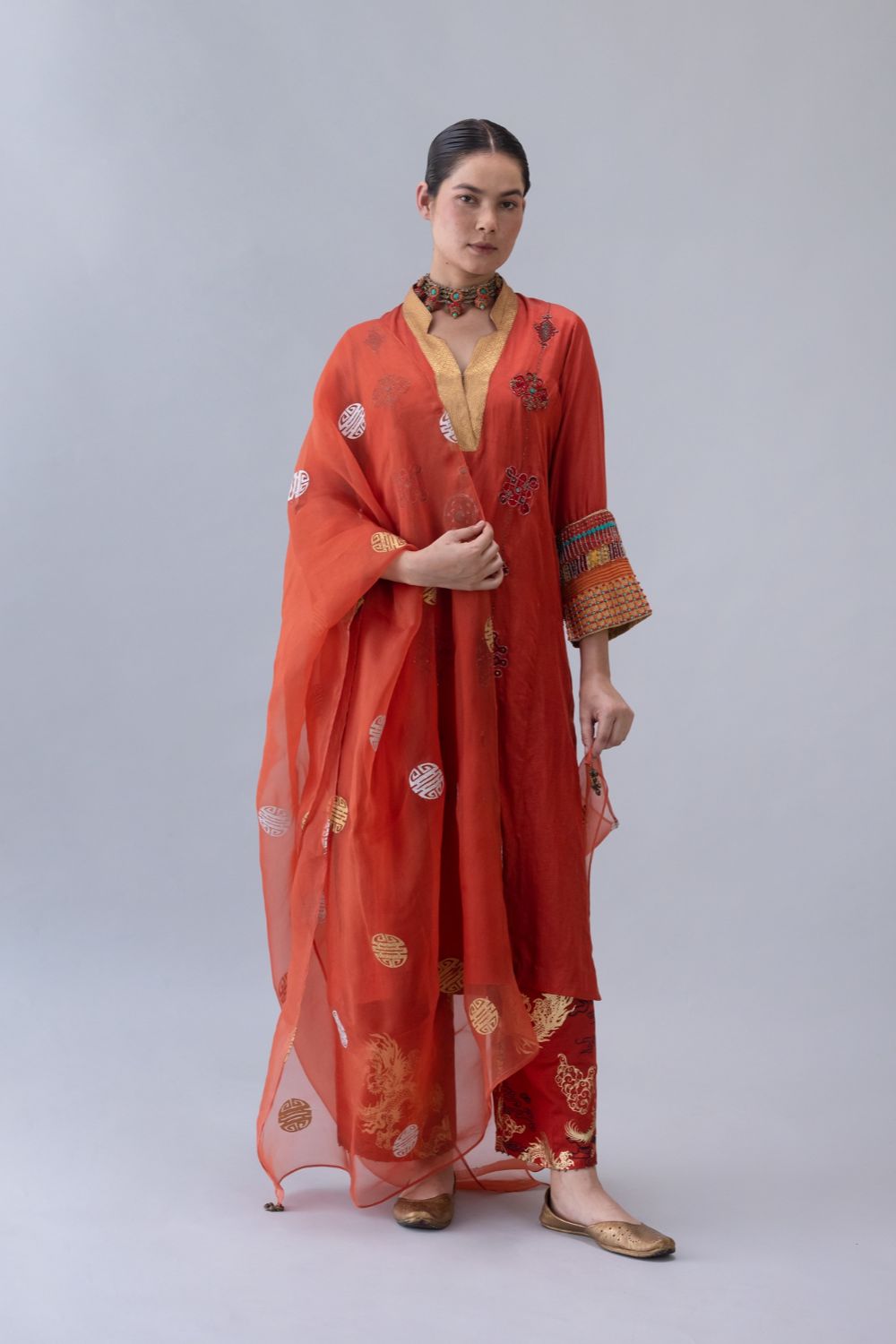 Namkha Dupatta-Rust