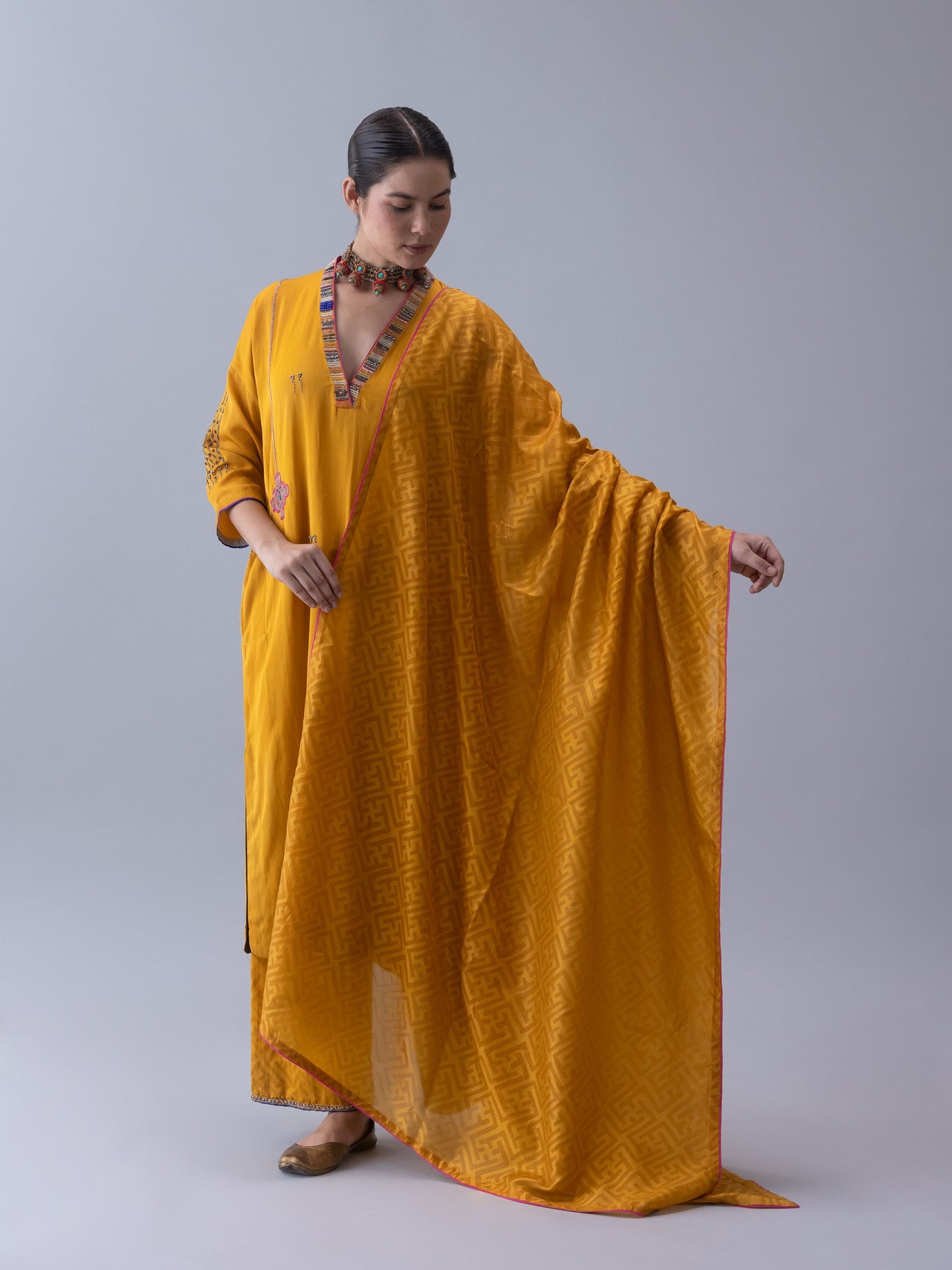 Sangye Dupatta-Yellow