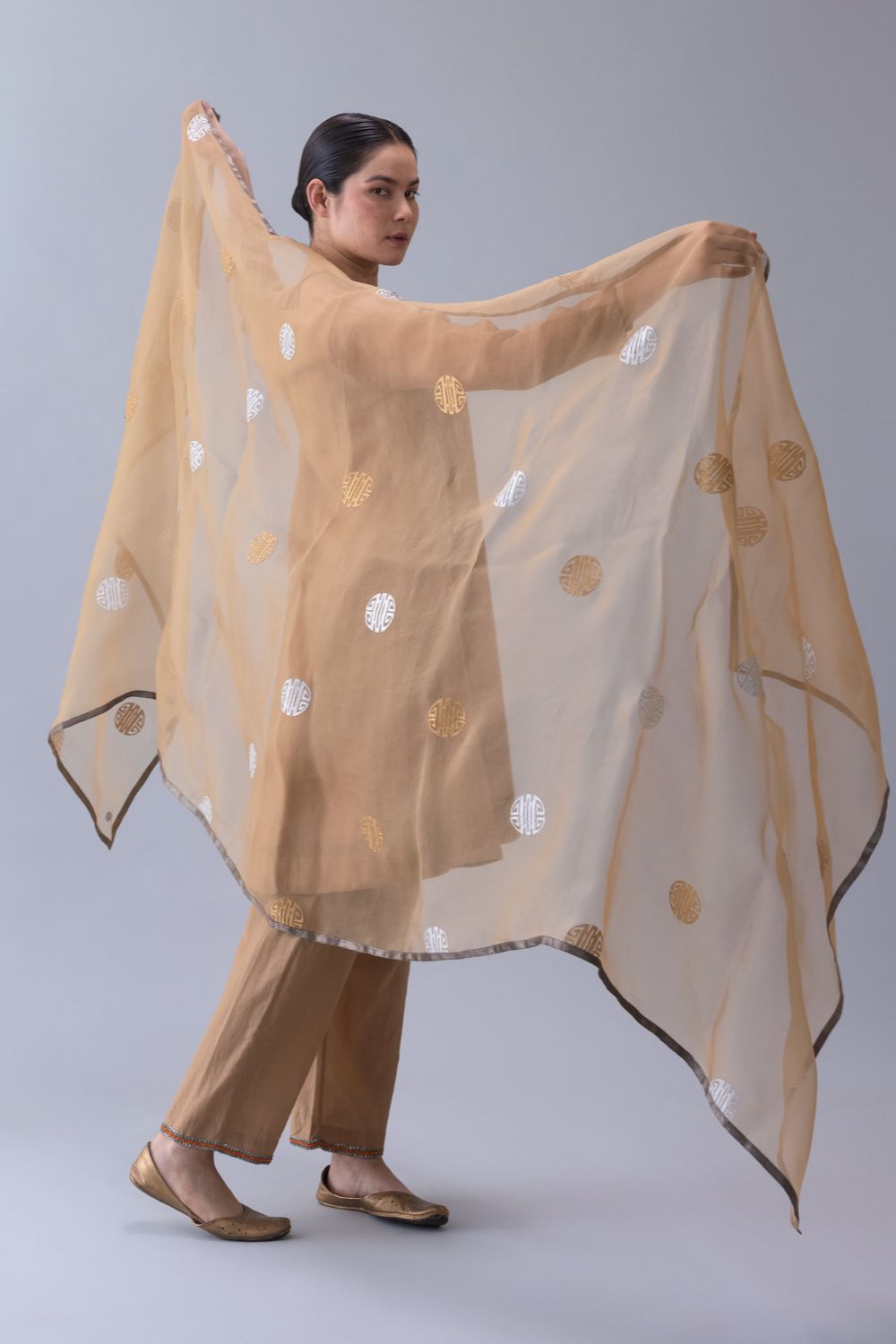 Yarki Dupatta-Beige