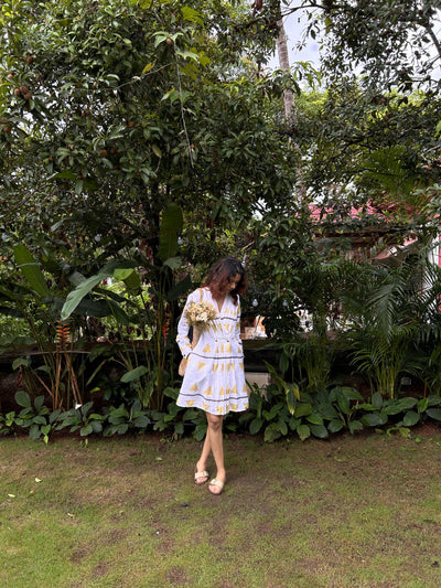 Florence Dress-Yellow Tribal