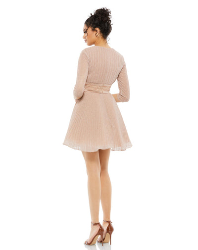 30749-Shimmer Infused Pleated Mini Dress