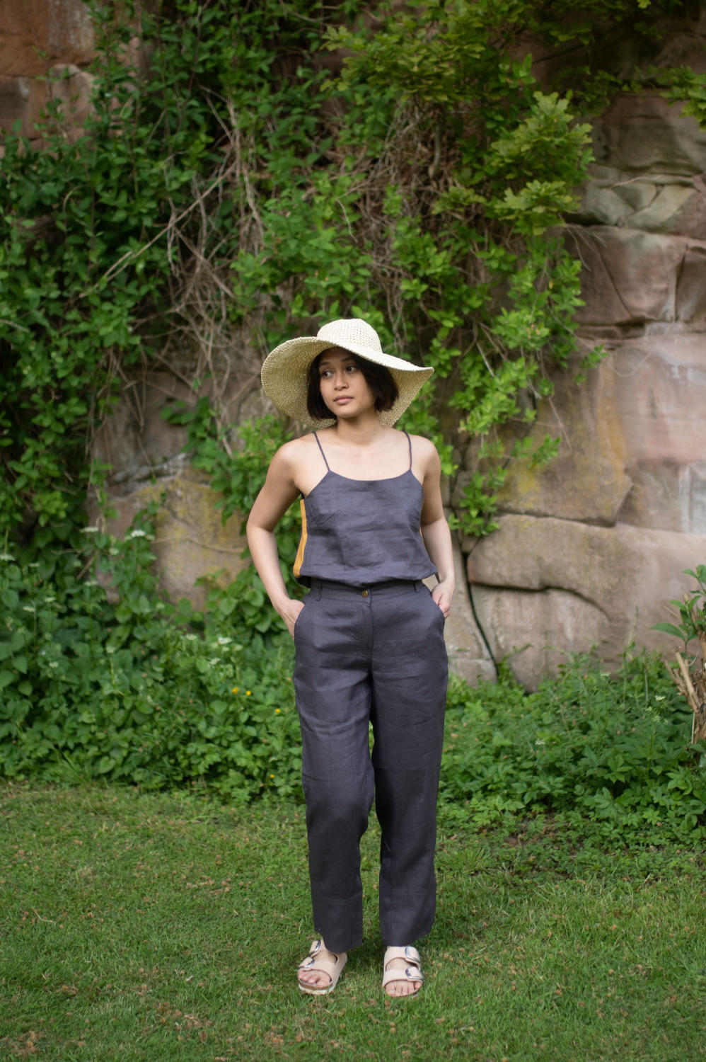 Dona Strap Top-Charcoal