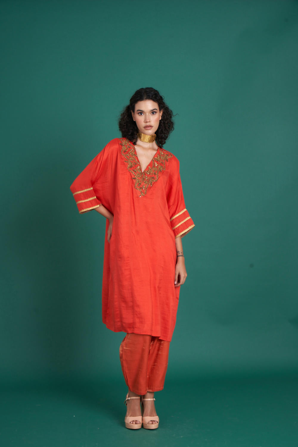 Hana silk and tissue kurta set