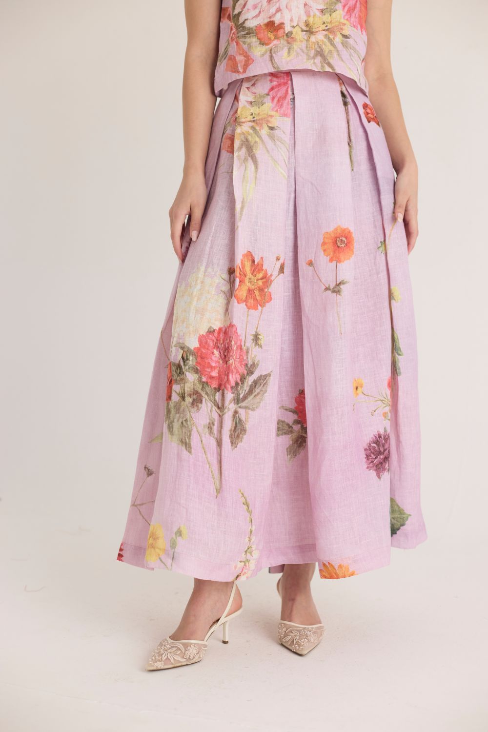 GIGGLE BERRY LINEN TOP & SKIRT SET