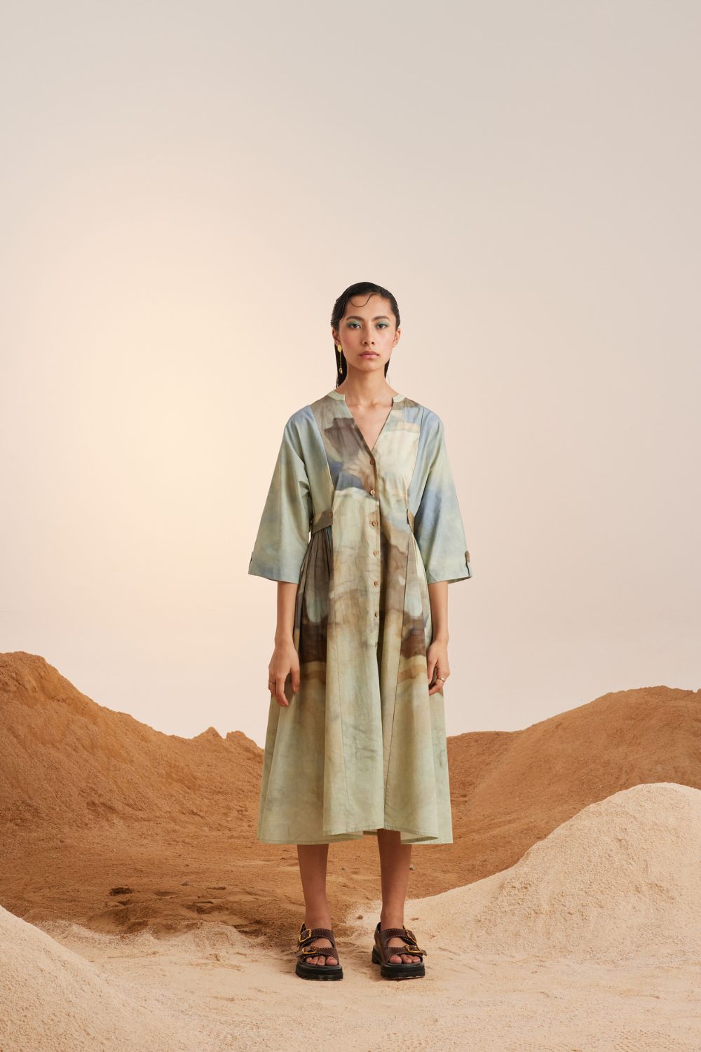 Button Down Dress-Alpine