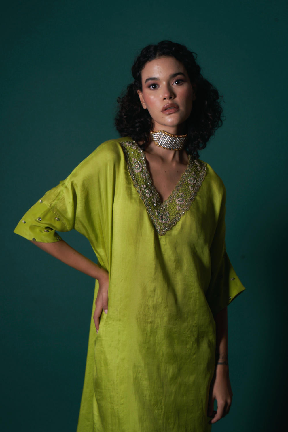 Riaa silk and tissue kurta set