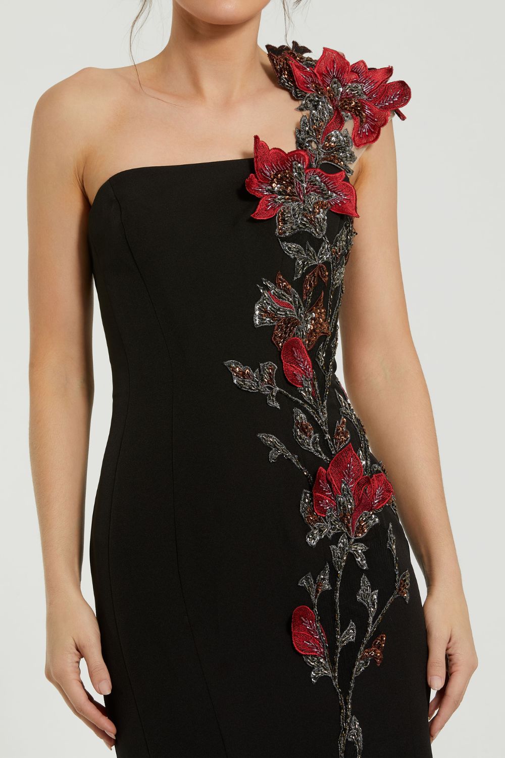11779-Off The Shoulder Embroidered Mermaid Gown