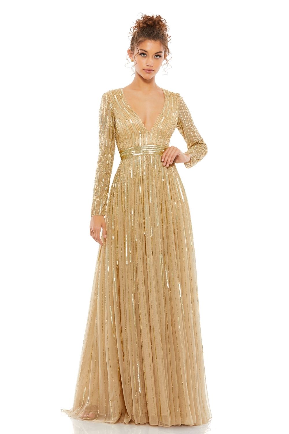 MD-4977 Long Gown-Gold