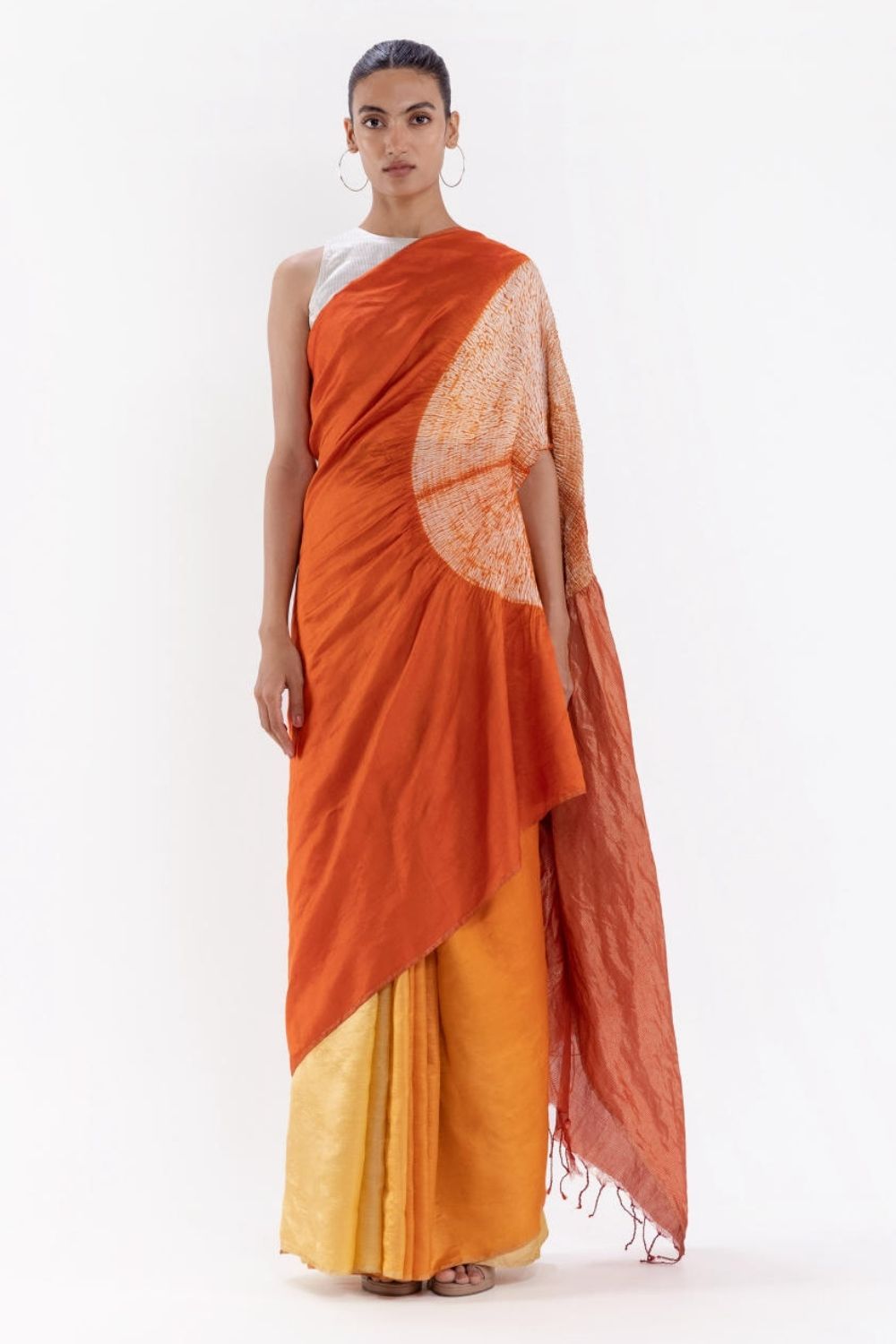 THE HANDSFREE SAREE - METALLIC RUST