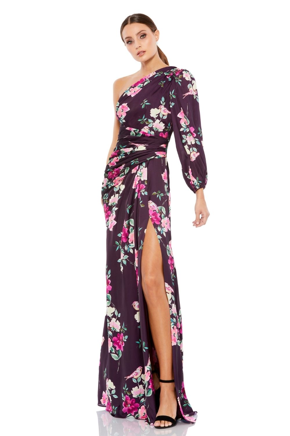 MD-2634 One Shoulder Gown-Purple