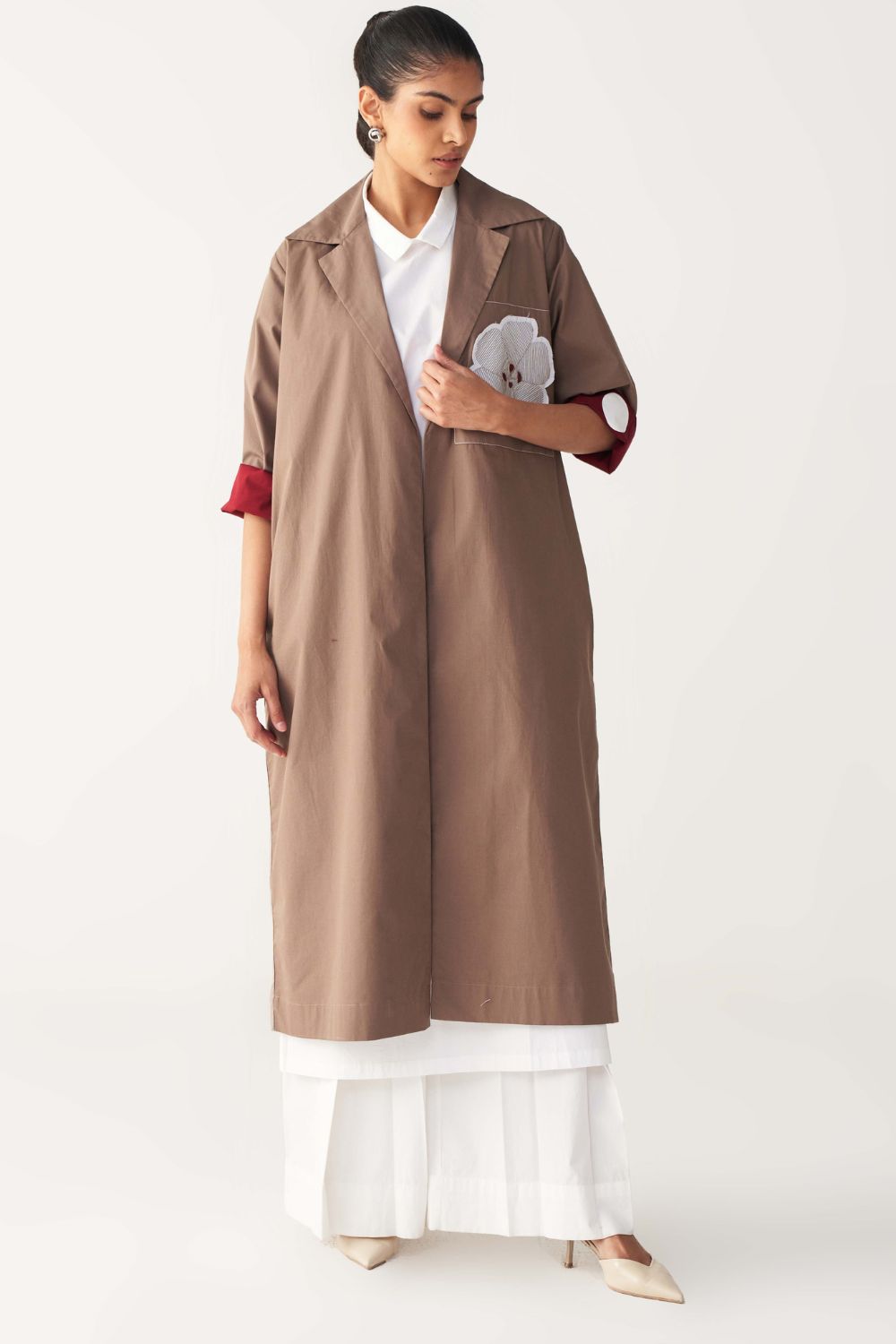 FLORAL  APP. PATCH JACKET-CEDAR