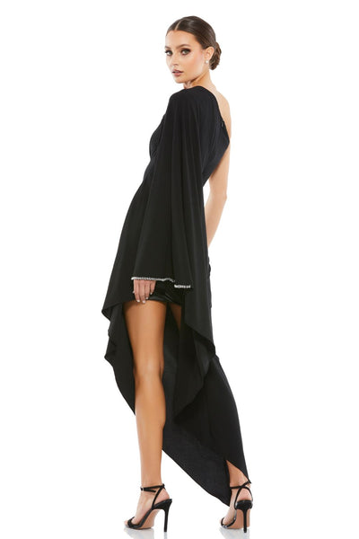 11247-One Shoulder Asymmetrical Hem Flowy Dress