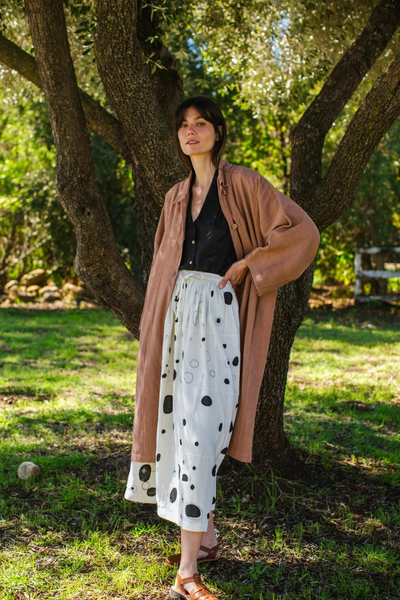 Raindrops Skirt-White