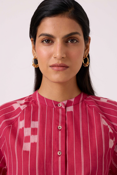 Dorian Rhubarb Ikat Top