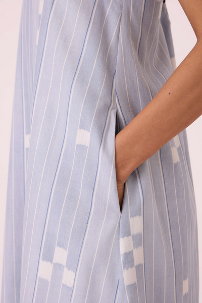 Amaran Blue Ikat Maxi Dress