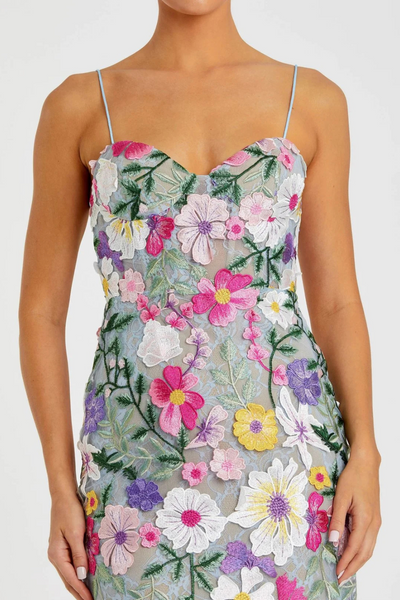 68897-Bustier Gown-Sage Multi