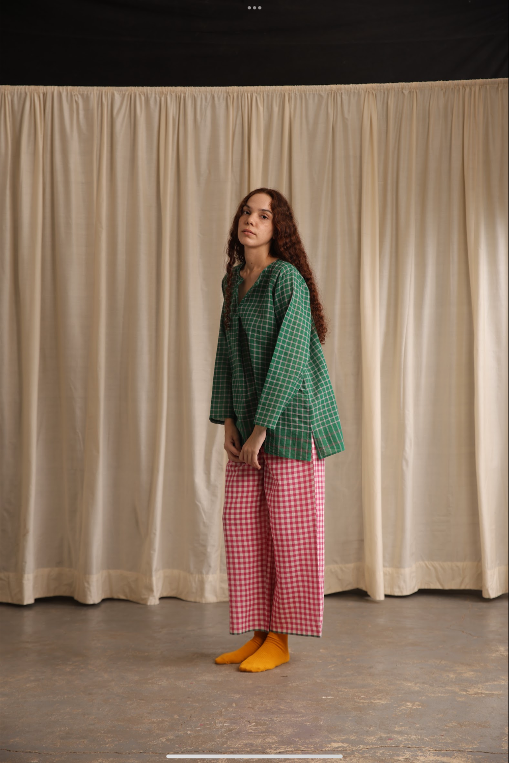 Maya Top - Green Checks
