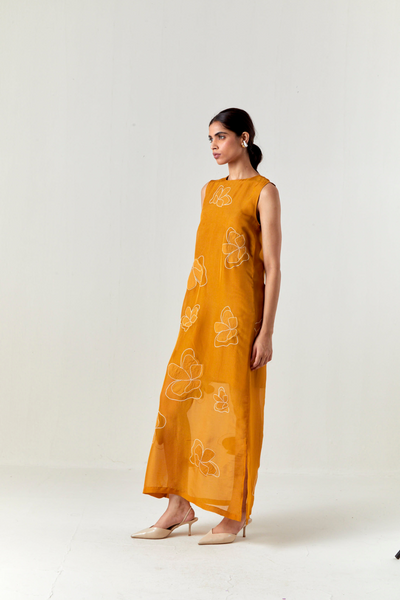 COLLARED WAIST COAT CO-ORD-OCHRE